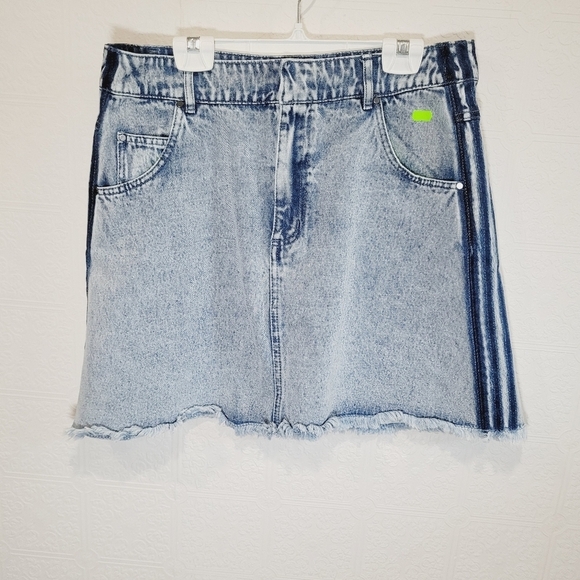 adidas Dresses & Skirts - Adidas X KSENIASCHNAIDER Denim Fray Mini Skirt